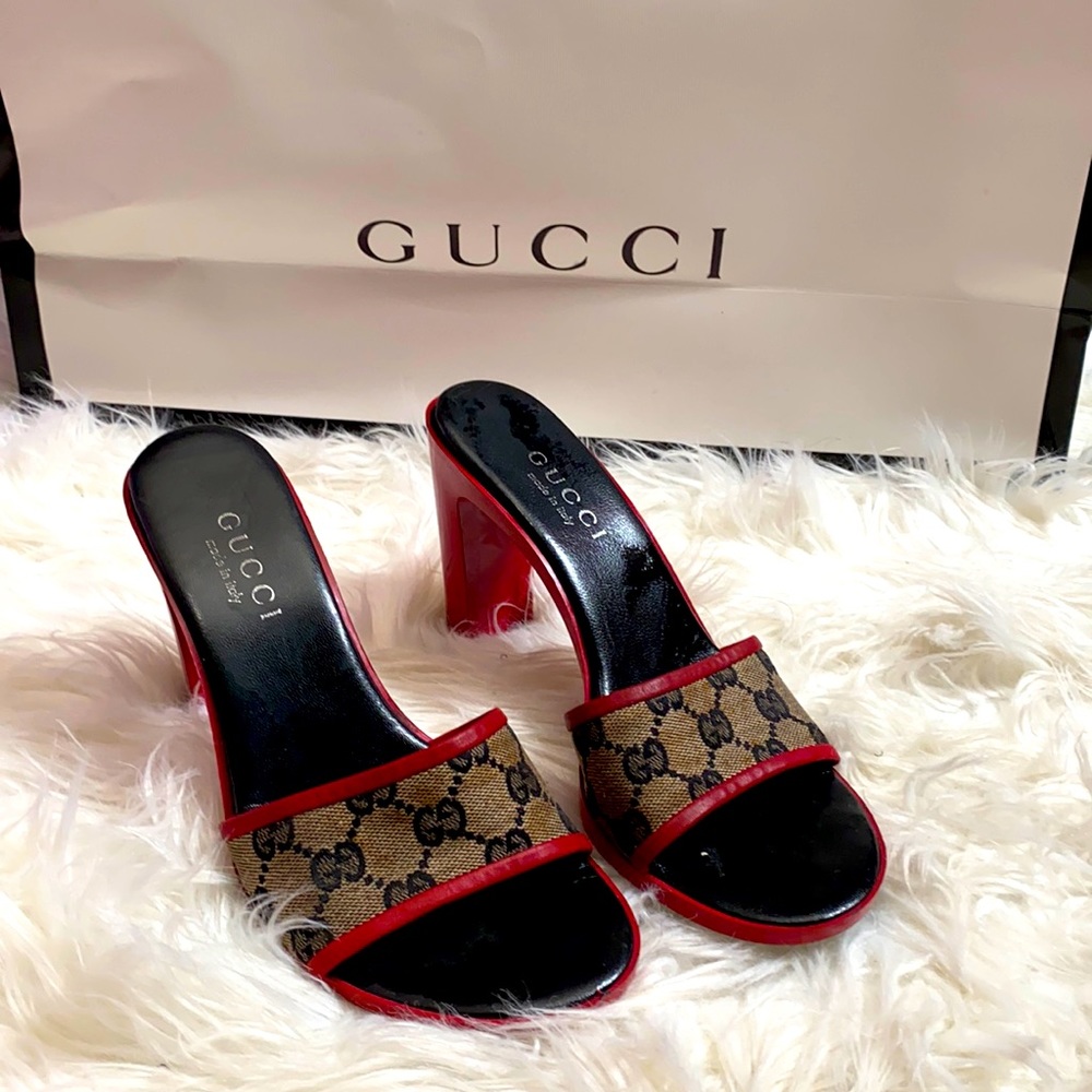 Gucci Red and Brown Heels